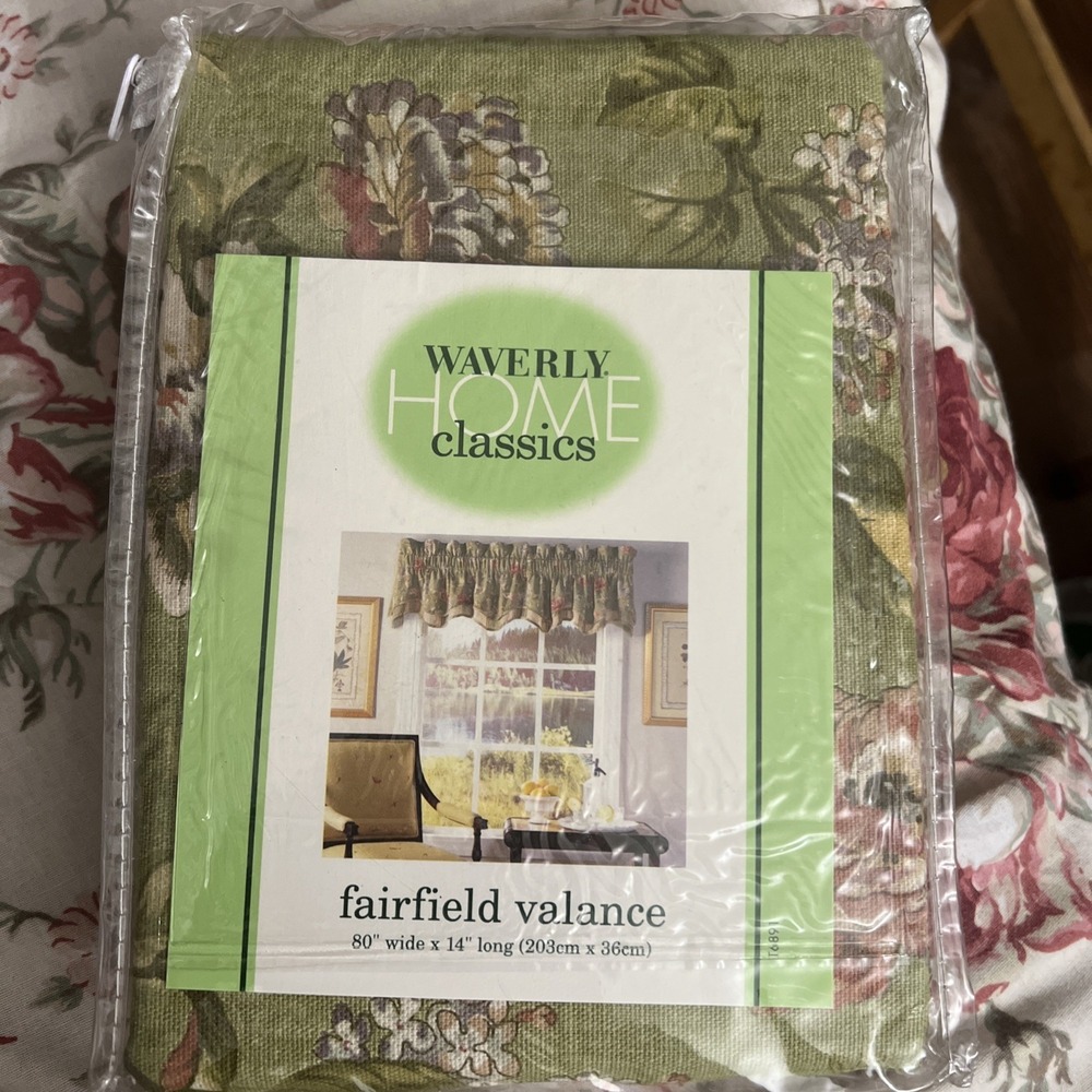 Waverly Fairfield Antique Valance Buckingham 80x14 Floral Green